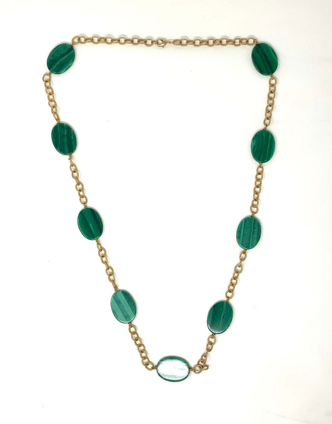 Green Beaded Golden Necklace