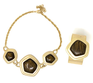 Abstract Stone Necklace Set