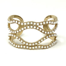 Load image into Gallery viewer, White Studded Cuff Bracelet
