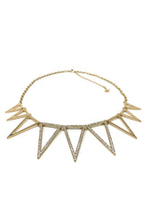 Load image into Gallery viewer, Rhinestone Spiked Triangle Necklace
