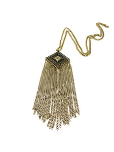 Intricate Diamond Shaped Chain Drop Necklace