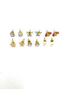 Six Piece Stud Earrings