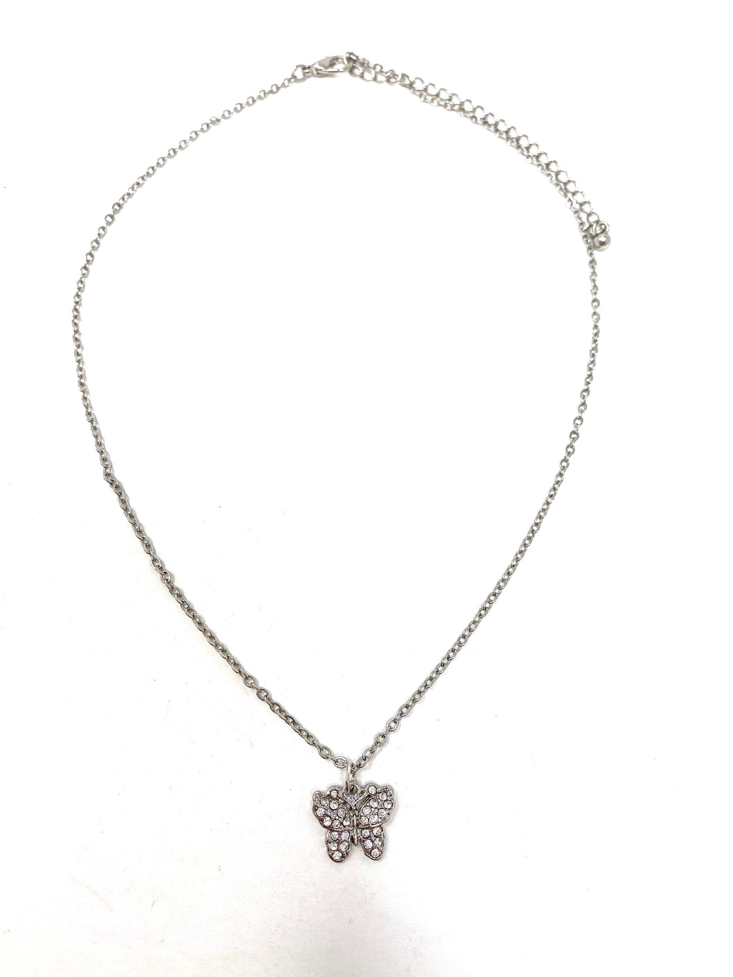 Butterfly Crystal Charm Necklace