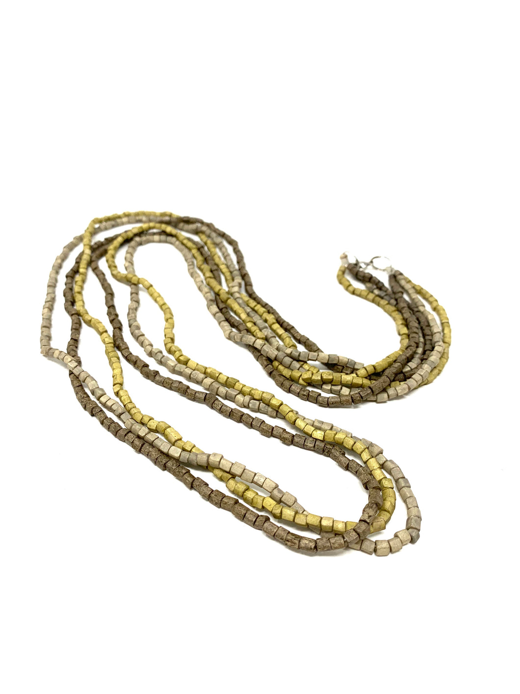 Earth Tone Seed Bead Multi-Layer Necklace