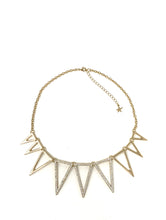 Load image into Gallery viewer, Rhinestone Spiked Triangle Necklace
