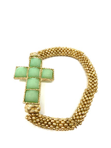 Jade Color Cross Bracelet