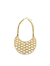 Load image into Gallery viewer, Cross Hatched Golden Bib Necklace
