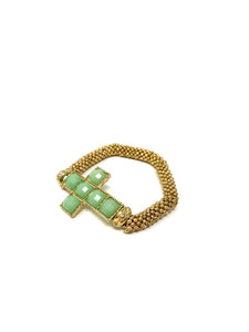 Jade Color Cross Bracelet