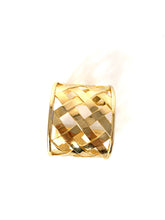 Load image into Gallery viewer, Classic CrissCross Gold tone chunky Cuff bracelet
