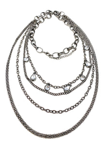 Gunmetal tone Layered Necklace