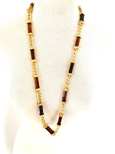 Chunky Gold Tone Chain with Resin Faux Crystals