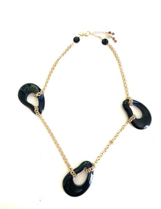 Abstract Black Resin Drops Necklace
