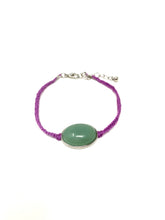 Load image into Gallery viewer, Jade Stone Charm Purple Braided Cord Bracelet
