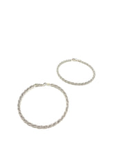 Load image into Gallery viewer, Silver Chain Hoop Earrings
