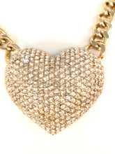 Load image into Gallery viewer, Gangsta Girl bling rhinestone pave thick golden choker necklace
