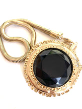 Load image into Gallery viewer, Black Onyx Pendant Statement Necklace and Earring Set
