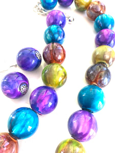 Jumbo Artsy Beaded Necklace and Earring Set