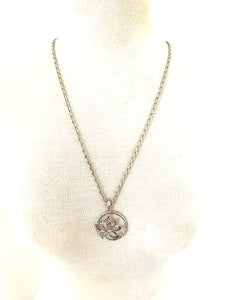Silver Flower Charm Necklace