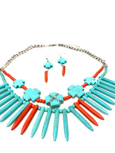 Load image into Gallery viewer, Tribal Huntress Necklace and Earring Set
