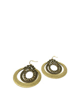 Load image into Gallery viewer, Hammered Chandelier Bronze Toned Earrings
