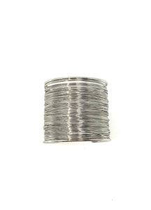 Silver Tribal Coil Cuff Bracelet