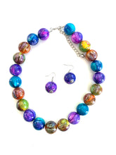 Load image into Gallery viewer, Jumbo Artsy Beaded Necklace and Earring Set

