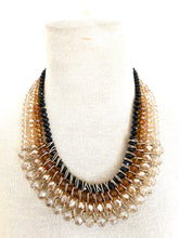 Load image into Gallery viewer, Woven Bead Ombre Bib Necklace
