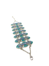 Load image into Gallery viewer, Aquamarine Rhinestone Art Deco Bracelet
