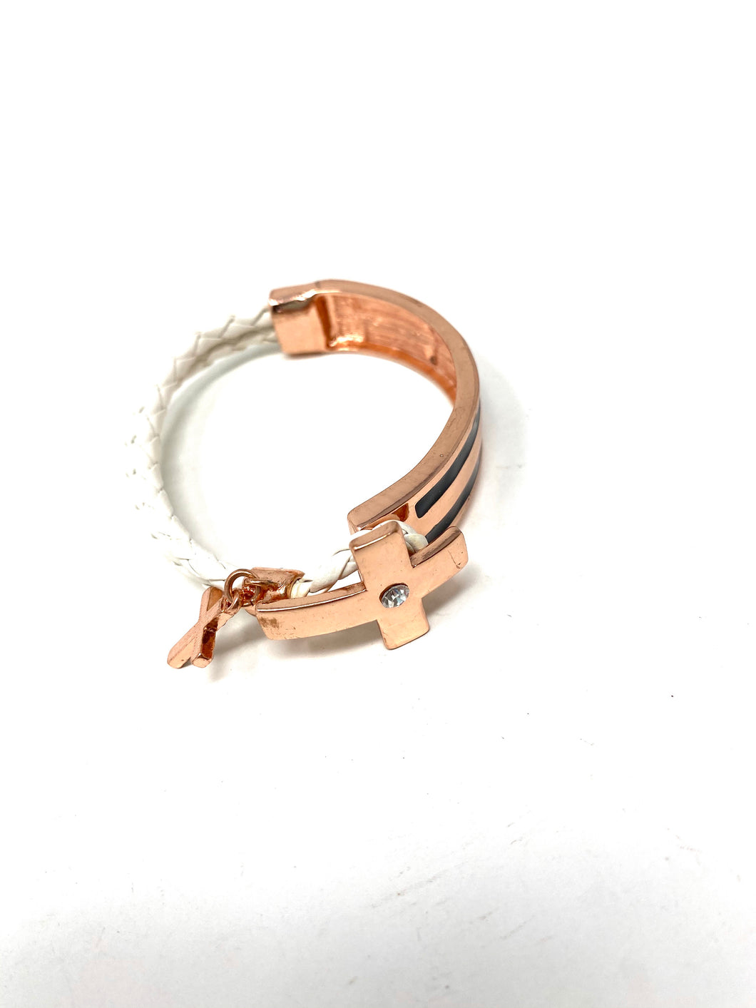 Bundle of Two Copper Tone Cross Bracelets
