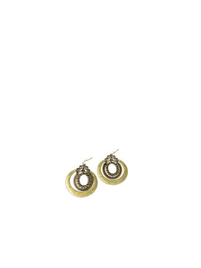 Hammered Chandelier Bronze Toned Earrings