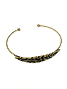 Bronze Tone Leaf Cuff Bracelet