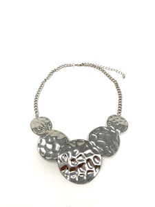 Chunky Modern Hammered Statement Necklace