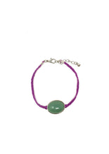 Load image into Gallery viewer, Jade Stone Charm Purple Braided Cord Bracelet
