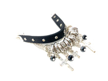 Load image into Gallery viewer, Black Onyx Silver Tone Cross Bracelet and Stud Set
