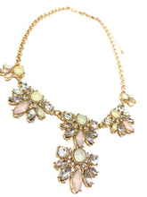 Load image into Gallery viewer, Floral Arranged Faux Calcite Gold Toned Necklace
