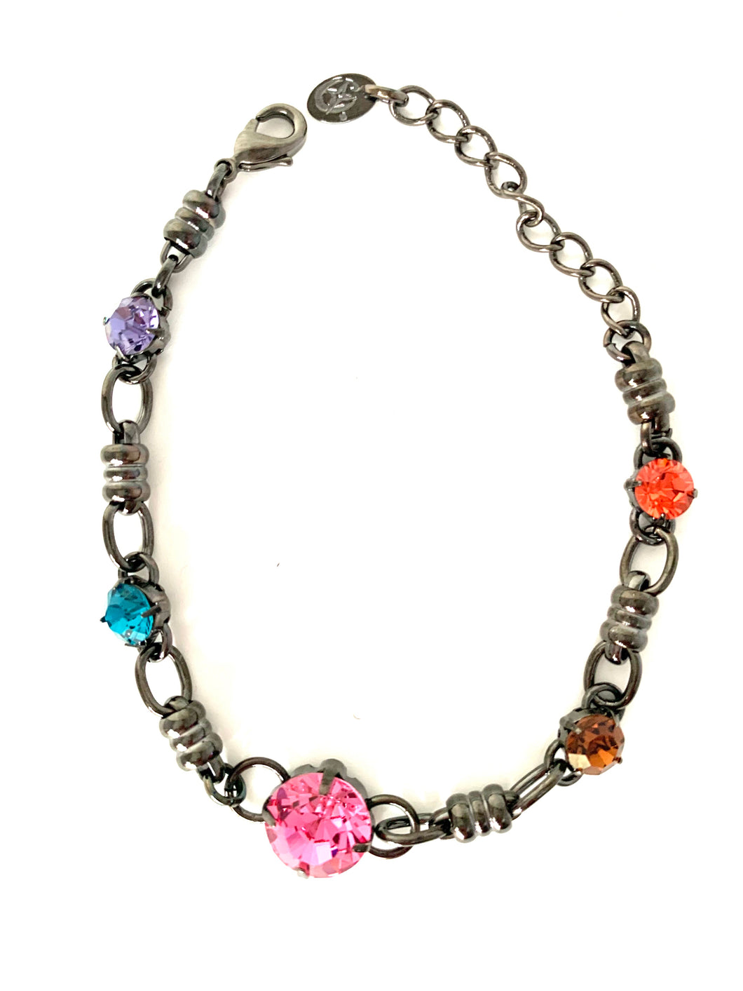 Multi Colored Jewel Toned Chain Bracelet