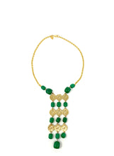 Load image into Gallery viewer, Jade Stone Coin Bib Necklace

