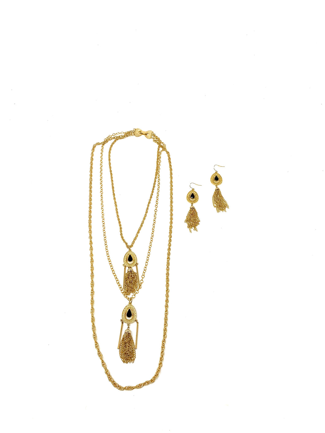 Egyptian Tassel Necklace and Earring Set