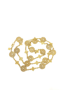 Golden Filigree Coin Necklace