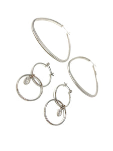 Classy Hoop and Dangle Earring Set