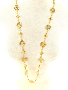 Golden Filigree Coin Necklace