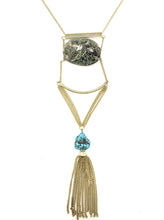 Load image into Gallery viewer, Turquoise Tassel Necklace
