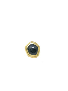 Black Stone Abstract Golden Ring